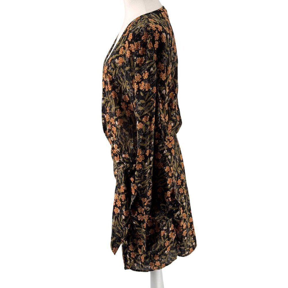 Beautiful Entro Floral Wrap Midi Dress Sz Small EUC Romantic Vibes Vintage Inspo - Picture 7 of 10